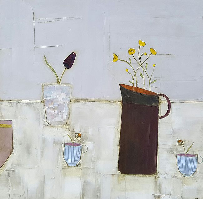 Eithne  Roberts - Buttercups and blue daisy cups